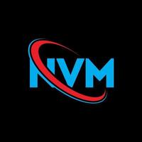 NVM logo. NVM letter. NVM letter logo design. Initials NVM logo linked with circle and uppercase monogram logo. NVM typography for technology, business and real estate brand. vector