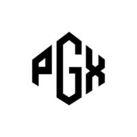 PGX letter logo design with polygon shape. PGX polygon and cube shape logo design. PGX hexagon vector logo template white and black colors. PGX monogram, business and real estate logo.