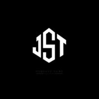 JST letter logo design with polygon shape. JST polygon and cube shape logo design. JST hexagon vector logo template white and black colors. JST monogram, business and real estate logo.