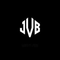 JVB letter logo design with polygon shape. JVB polygon and cube shape logo design. JVB hexagon vector logo template white and black colors. JVB monogram, business and real estate logo.