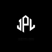 JPL letter logo design with polygon shape. JPL polygon and cube shape logo design. JPL hexagon vector logo template white and black colors. JPL monogram, business and real estate logo.