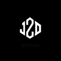 JZD letter logo design with polygon shape. JZD polygon and cube shape logo design. JZD hexagon vector logo template white and black colors. JZD monogram, business and real estate logo.