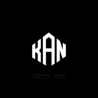 KAN letter logo design with polygon shape. KAN polygon and cube shape logo design. KAN hexagon vector logo template white and black colors. KAN monogram, business and real estate logo.