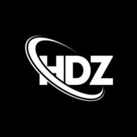 HDZ logo. HDZ letter. HDZ letter logo design. Initials HDZ logo linked with circle and uppercase monogram logo. HDZ typography for technology, business and real estate brand. vector