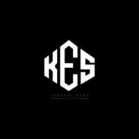 KES letter logo design with polygon shape. KES polygon and cube shape logo design. KES hexagon vector logo template white and black colors. KES monogram, business and real estate logo.