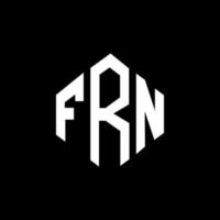 diseño de logotipo de letra frn con forma de polígono. diseño de logotipo en forma de cubo y polígono frn. frn hexágono vector logo plantilla colores blanco y negro. monograma frn, logotipo empresarial y inmobiliario.