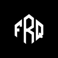 FRQ letter logo design with polygon shape. FRQ polygon and cube shape logo design. FRQ hexagon vector logo template white and black colors. FRQ monogram, business and real estate logo.