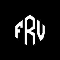 FRV letter logo design with polygon shape. FRV polygon and cube shape logo design. FRV hexagon vector logo template white and black colors. FRV monogram, business and real estate logo.