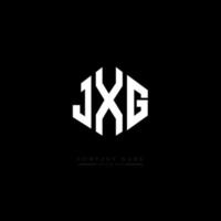 JXG letter logo design with polygon shape. JXG polygon and cube shape logo design. JXG hexagon vector logo template white and black colors. JXG monogram, business and real estate logo.