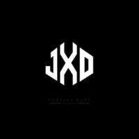 JXO letter logo design with polygon shape. JXO polygon and cube shape logo design. JXO hexagon vector logo template white and black colors. JXO monogram, business and real estate logo.