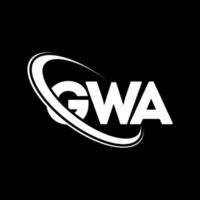 GWA logo. GWA letter. GWA letter logo design. Initials GWA logo linked with circle and uppercase monogram logo. GWA typography for technology, business and real estate brand. vector