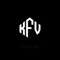 KFV letter logo design with polygon shape. KFV polygon and cube shape logo design. KFV hexagon vector logo template white and black colors. KFV monogram, business and real estate logo.