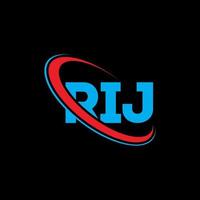logotipo de rij. carta rij. diseño del logotipo de la letra rij. Logotipo de iniciales rij vinculado con círculo y logotipo de monograma en mayúsculas. tipografía rij para tecnología, negocios y marca inmobiliaria. vector
