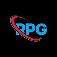 logotipo de rol carta rpg. diseño de logotipo de letra rpg. logotipo de iniciales rpg vinculado con círculo y logotipo de monograma en mayúsculas. tipografía rpg para tecnología, negocios y marca inmobiliaria. vector