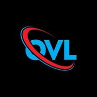 logotipo de ovl letra ov. diseño de logotipo de letra ovl. logotipo de iniciales ovl vinculado con círculo y logotipo de monograma en mayúsculas. tipografía ovl para tecnología, negocios y marca inmobiliaria. vector