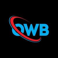 logotipo de owb. carta owb. diseño de logotipo de letra owb. logotipo de iniciales owb vinculado con círculo y logotipo de monograma en mayúsculas. tipografía owb para tecnología, negocios y marca inmobiliaria. vector