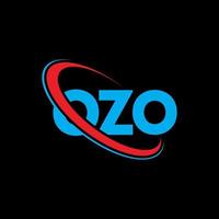 logotipo de ozo. letra oza. diseño del logotipo de la letra ozo. logotipo de las iniciales ozo vinculado con un círculo y un logotipo de monograma en mayúsculas. tipografía ozo para tecnología, negocios y marca inmobiliaria. vector