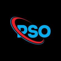 logotipo de pso letra pso. diseño del logotipo de la letra pso. Logotipo de iniciales pso vinculado con círculo y logotipo de monograma en mayúsculas. tipografía pso para tecnología, negocios y marca inmobiliaria. vector