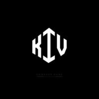 KIV letter logo design with polygon shape. KIV polygon and cube shape logo design. KIV hexagon vector logo template white and black colors. KIV monogram, business and real estate logo.