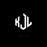 KJL letter logo design with polygon shape. KJL polygon and cube shape logo design. KJL hexagon vector logo template white and black colors. KJL monogram, business and real estate logo.