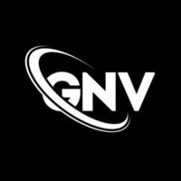 GNV logo. GNV letter. GNV letter logo design. Initials GNV logo linked with circle and uppercase monogram logo. GNV typography for technology, business and real estate brand. vector