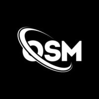 OSM logo. OSM letter. OSM letter logo design. Initials OSM logo linked with circle and uppercase monogram logo. OSM typography for technology, business and real estate brand. vector