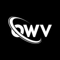 logotipo de owv. carta owv. diseño de logotipo de letra owv. logotipo de iniciales owv vinculado con círculo y logotipo de monograma en mayúsculas. tipografía owv para tecnología, negocios y marca inmobiliaria. vector