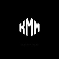 KMM letter logo design with polygon shape. KMM polygon and cube shape logo design. KMM hexagon vector logo template white and black colors. KMM monogram, business and real estate logo.