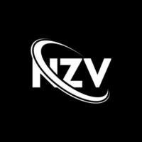 logotipo de nzv. letra nzv. diseño del logotipo de la letra nzv. logotipo de las iniciales nzv vinculado con un círculo y un logotipo de monograma en mayúsculas. tipografía nzv para tecnología, negocios y marca inmobiliaria. vector