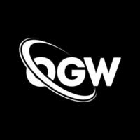 logotipo de ogw. carta de ogw. diseño del logotipo de la letra ogw. logotipo de iniciales ogw vinculado con círculo y logotipo de monograma en mayúsculas. tipografía ogw para tecnología, negocios y marca inmobiliaria. vector