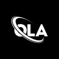 logotipo de ola. hola carta. diseño del logotipo de la letra ola. logotipo de las iniciales ola vinculado con el círculo y el logotipo del monograma en mayúsculas. tipografía ola para tecnología, negocios y marca inmobiliaria. vector