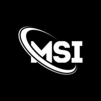 MSI logo. MSI letter. MSI letter logo design. Initials MSI logo linked with circle and uppercase monogram logo. MSI typography for technology, business and real estate brand. vector
