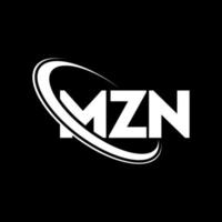 MZN logo. MZN letter. MZN letter logo design. Initials MZN logo linked with circle and uppercase monogram logo. MZN typography for technology, business and real estate brand. vector