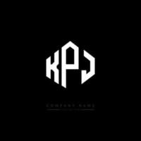 KPJ letter logo design with polygon shape. KPJ polygon and cube shape logo design. KPJ hexagon vector logo template white and black colors. KPJ monogram, business and real estate logo.