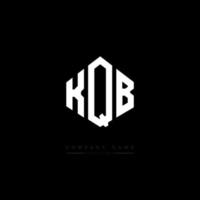 diseño de logotipo de letra kqb con forma de polígono. Diseño de logotipo en forma de cubo y polígono kqb. Plantilla de logotipo vectorial hexagonal kqb colores blanco y negro. Monograma kqb, logotipo comercial e inmobiliario. vector