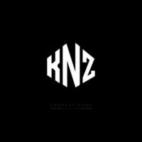 KNZ letter logo design with polygon shape. KNZ polygon and cube shape logo design. KNZ hexagon vector logo template white and black colors. KNZ monogram, business and real estate logo.