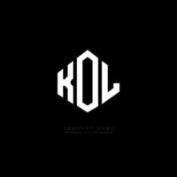 KOL letter logo design with polygon shape. KOL polygon and cube shape logo design. KOL hexagon vector logo template white and black colors. KOL monogram, business and real estate logo.