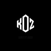 KOZ letter logo design with polygon shape. KOZ polygon and cube shape logo design. KOZ hexagon vector logo template white and black colors. KOZ monogram, business and real estate logo.