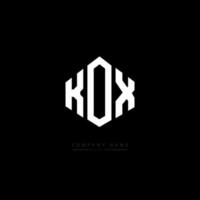 KOX letter logo design with polygon shape. KOX polygon and cube shape logo design. KOX hexagon vector logo template white and black colors. KOX monogram, business and real estate logo.