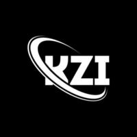 logotipo de kzi. letra kzi. diseño del logotipo de la letra kzi. logotipo de las iniciales kzi vinculado con un círculo y un logotipo de monograma en mayúsculas. tipografía kzi para tecnología, negocios y marca inmobiliaria. vector