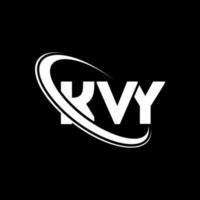 logotipo de kvy. letra kvy. diseño del logotipo de la letra kvy. Logotipo de las iniciales kvy vinculado con un círculo y un logotipo de monograma en mayúsculas. tipografía kvy para tecnología, negocios y marca inmobiliaria. vector