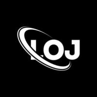 LOJ logo. LOJ letter. LOJ letter logo design. Initials LOJ logo linked with circle and uppercase monogram logo. LOJ typography for technology, business and real estate brand. vector