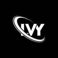 logotipo de hiedra. carta de hiedra. diseño del logotipo de la letra lvy. logotipo de iniciales lvy vinculado con un círculo y un logotipo de monograma en mayúsculas. Tipografía lvy para tecnología, negocios y marca inmobiliaria. vector