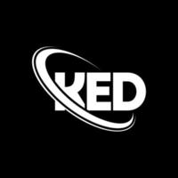 logotipo de Ked. carta ked. diseño del logotipo de la letra ked. logotipo de iniciales ked vinculado con un círculo y un logotipo de monograma en mayúsculas. tipografía ked para tecnología, negocios y marca inmobiliaria. vector