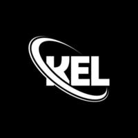 logotipo de kel. letra kel. diseño del logotipo de la letra kel. logotipo de las iniciales kel vinculado con un círculo y un logotipo de monograma en mayúsculas. tipografía kel para tecnología, negocios y marca inmobiliaria. vector