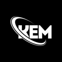 KEM logo. KEM letter. KEM letter logo design. Initials KEM logo linked with circle and uppercase monogram logo. KEM typography for technology, business and real estate brand. vector