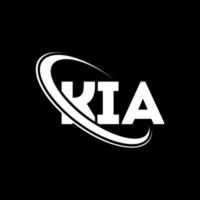 logotipo de kia. letra kia. diseño del logotipo de la letra kia. iniciales del logotipo de kia vinculado con un círculo y un logotipo de monograma en mayúsculas. tipografía kia para tecnología, negocios y marca inmobiliaria. vector