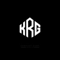 KRG letter logo design with polygon shape. KRG polygon and cube shape logo design. KRG hexagon vector logo template white and black colors. KRG monogram, business and real estate logo.