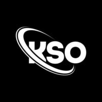 logotipo de kso. letra kso. diseño del logotipo de la letra kso. logotipo de las iniciales kso vinculado con un círculo y un logotipo de monograma en mayúsculas. tipografía kso para tecnología, negocios y marca inmobiliaria. vector