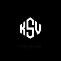 KSV letter logo design with polygon shape. KSV polygon and cube shape logo design. KSV hexagon vector logo template white and black colors. KSV monogram, business and real estate logo.